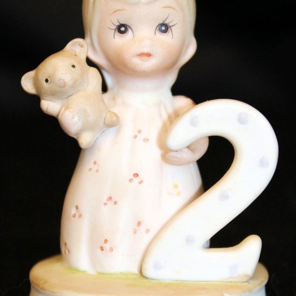 Lefton China Christopher Collection Birthday Growing Girls Age 1-10 Young Flower - Picture 3 of 10